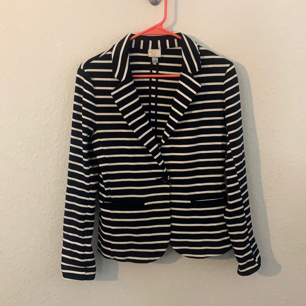 Striped Jersey Blazer